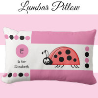 Personalised pink and white ladybird kids monogram