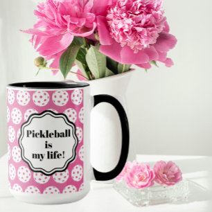 Personalised Pink And White Pickleball Mug