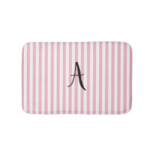 Personalised Pink and White Stripe Bath Mat