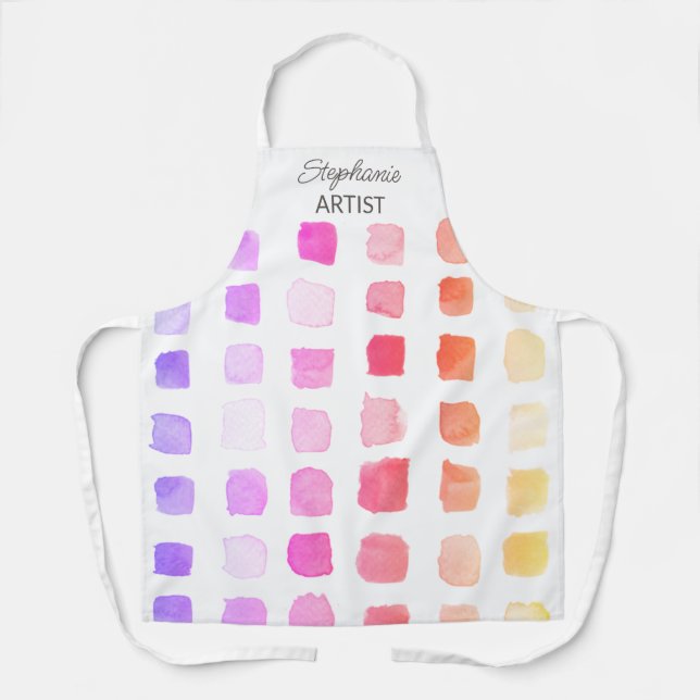 Personalised Pink Artist Apron (Front)