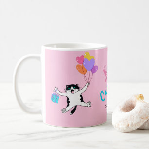 Personalised Pink Best Cat Mum Ever Coffee Mug
