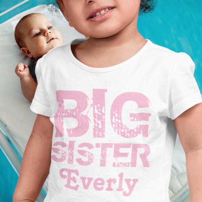 Personalised Pink BIG Sister Toddler T-Shirt (Creator Uploaded)