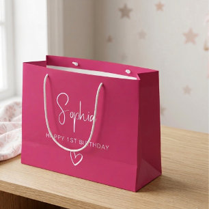 Personalised Pink Birthday Gift Bags Girls Party
