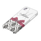 Personalised Pink Black Damask iPhone 5 Case-Mate