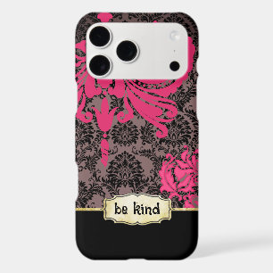 Personalised Pink Black Grey Floral Damask