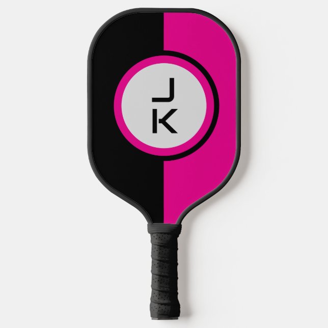 Personalised Pink Black Pickleball Paddle (Front)