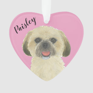 Personalised Pink Blonde Tan Golden Shih Tzu Ornament
