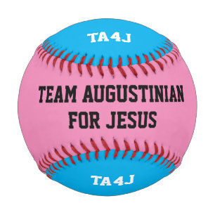 Personalised Pink Blue TEAM JESUS Monogram Baseball