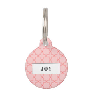 Personalised Pink Blush Pattern Pile Pet Tag