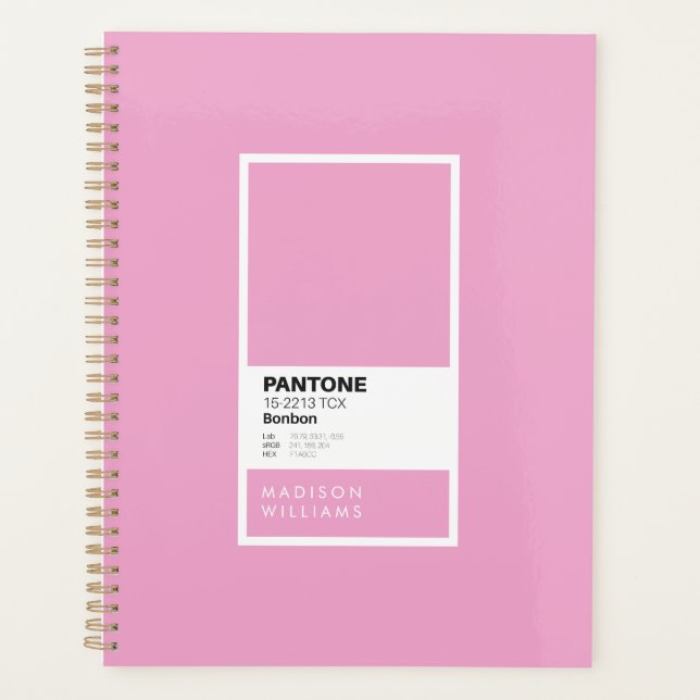 Personalised Pink Bonbon Notebook | Custom Name Planner (Front)