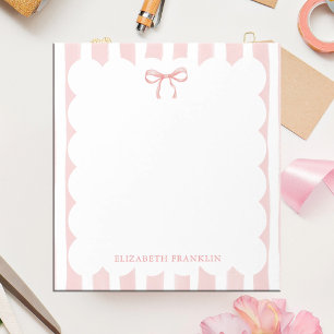 Personalised Pink Bow Bow Coquette Aesthetic Notepad