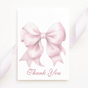 Personalised Pink Bow Bridal Shower Thank You Card
