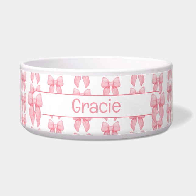 Personalised Pink Bow Dog (Front)