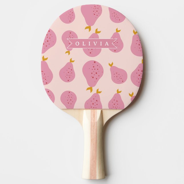 Personalised Pink Bow Name Gift Elegant Coquette Ping Pong Paddle (Front)