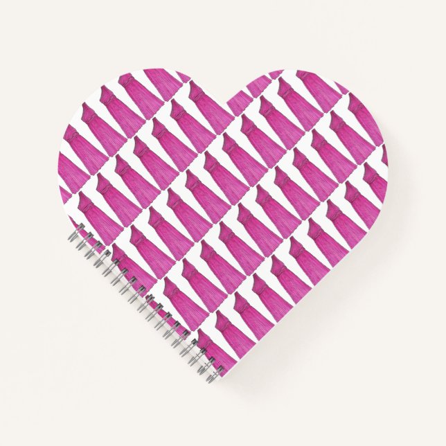 Personalised Pink Bridesmaid Gown Wedding Party Notebook (Front)