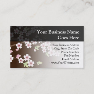 Personalised Pink/Brown Dogwood Blossom Business Card