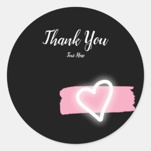 Personalised Pink brushed heart Classic Round Sticker