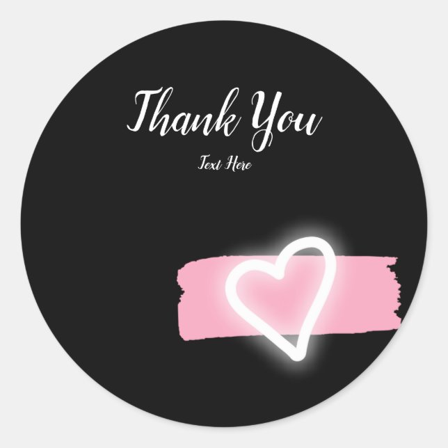 Personalised Pink brushed heart Classic Round Sticker (Front)
