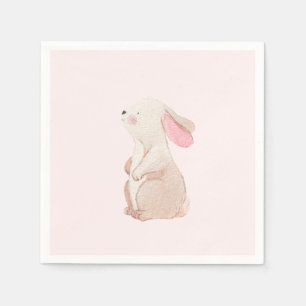 Personalised Pink Bunny First Birthday Napkins   C
