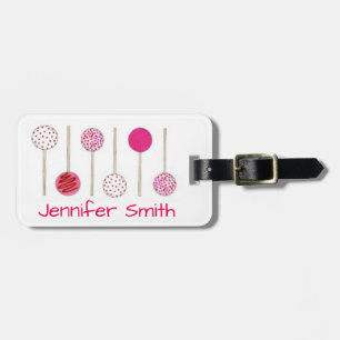 Personalised Pink Cake Pop Bakery Foodie Baking Luggage Tag