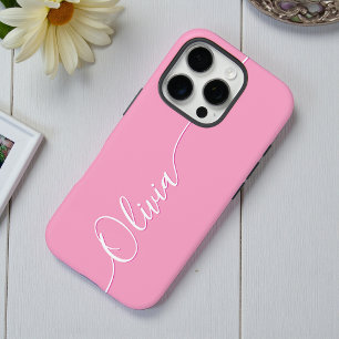 Personalised Pink Calligraphy Script Name iPhone 16 Pro Case