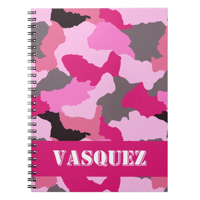 Personalised Pink Camo Journal (Front)