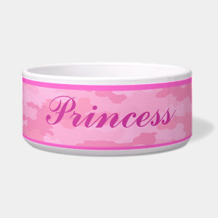 Personalised Pink Camouflage Pet Bowl
