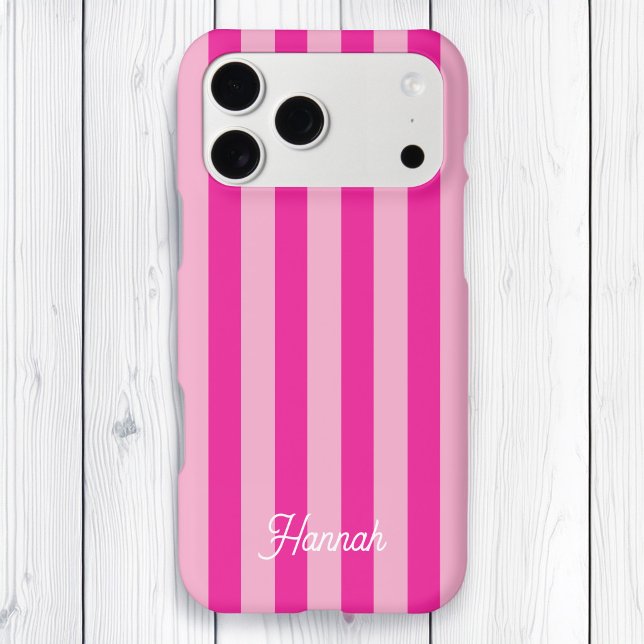 Personalised Pink Candy Stripes (Personalized Pink Candy Stripes Case-Mate iPhone Case)