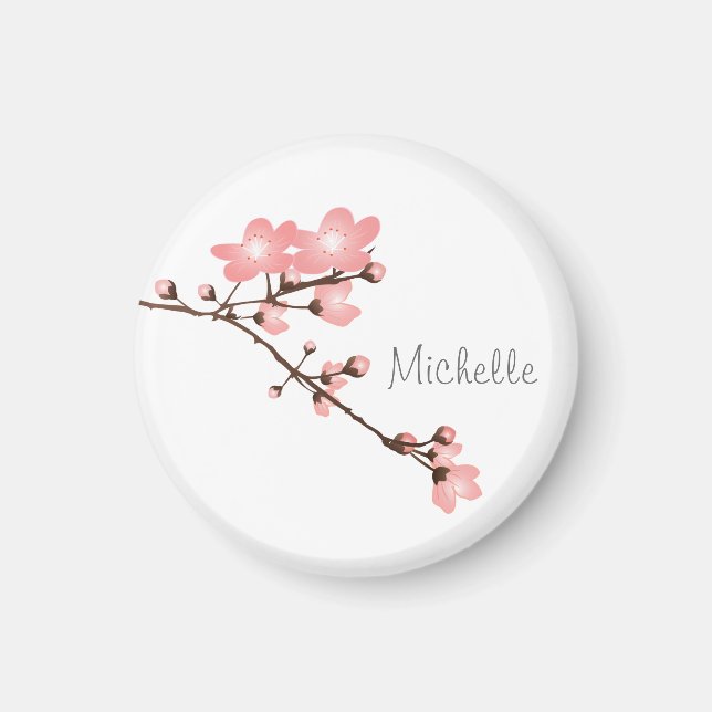 Personalised Pink Cherry Blossom 2 " Square Magnet (Front)