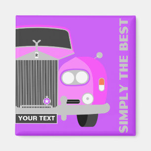 Personalised Pink classic British Limousine Car Magnet