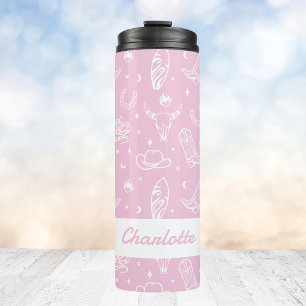 Personalised Pink Coastal Cowgirl Bachelorette Thermal Tumbler