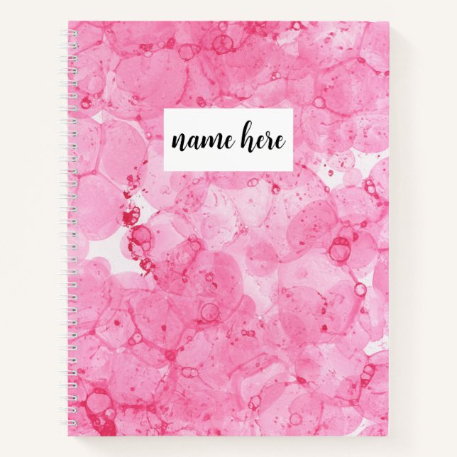 Personalised Pink College Ruled Notebook (Front)