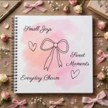 Personalised Pink Coquette Bow Notebook Sketchbook
