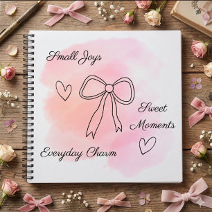 Personalised Pink Coquette Bow Notebook Sketchbook