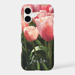 Personalised Pink Coral Tulips