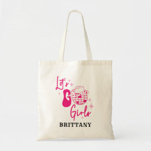 Personalised Pink Cowgirl Let's Go Girls Tote Bag