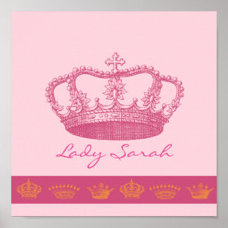 Personalised Pink Crown Poster