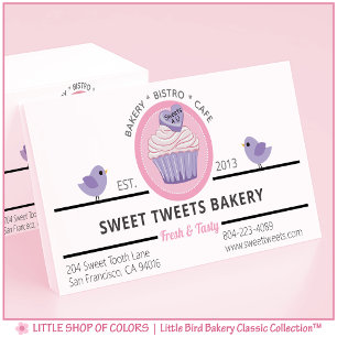 Personalised Pink Cupcake Bakery Business Card