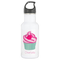 Personalised Pink Cupcake WIth Polka Dot Cherry