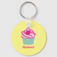 Personalised Pink Cupcake WIth Polka Dot Cherry
