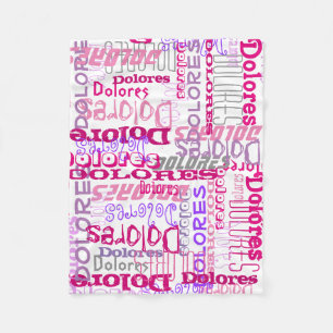 Personalised Pink Custom Name Collage Girl's Fleece Blanket