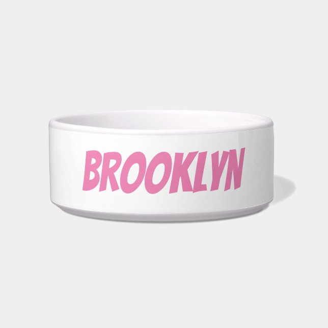Personalised pink custom name modern typography bowl (Front)