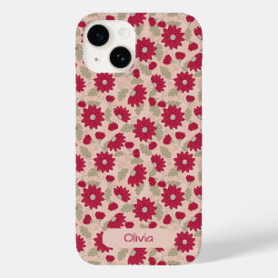 Personalised pink daisies iPhone case