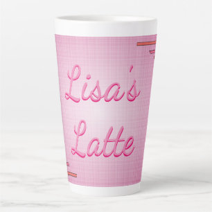 Personalised Pink Designed Latte Mug