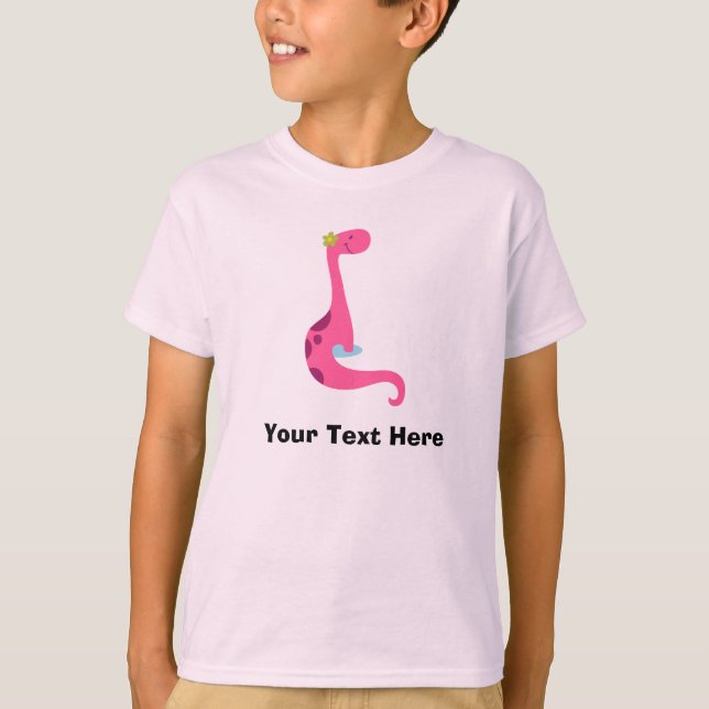 Personalised Pink Dinosaur T Shirt (Front)