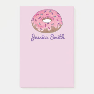 Personalised Pink Doughnut Doughnut Sprinkles Food Post-it Notes