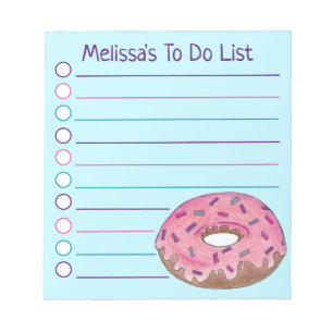 Personalised Pink Doughnut Doughnut Sprinkles Notepad