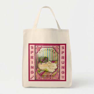 Personalised Pink Easter Bunny Planter Tote Bag