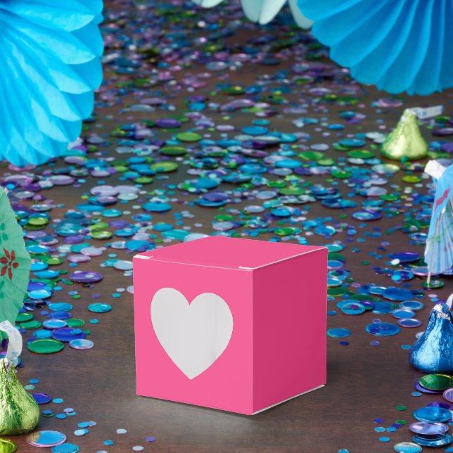 Personalised Pink Favour Boxes – Heart 2x2x2 Style (Party)