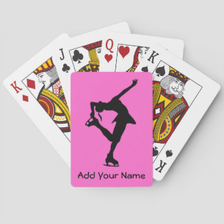 Personalised Pink Figure Skater Playing Cards